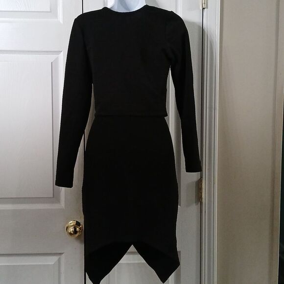 Snap black 2 pc skirt set Long sleeve top and pull on skirt  Sz M/L  NWOT - Picture 6 of 10